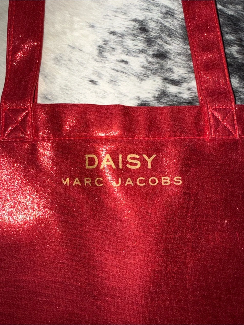 Marc Jacobs Red Shimmer Daisy Tote